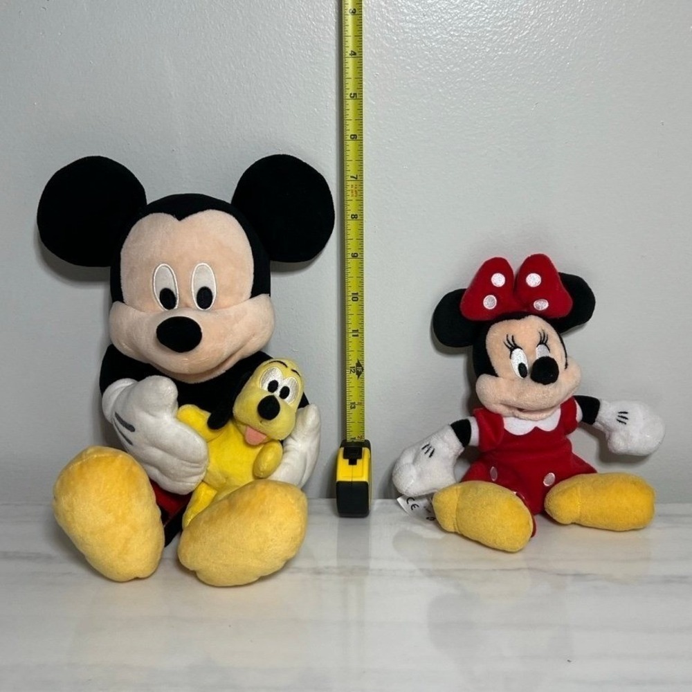 Disney Mickey Mouse Plush with Pluto & Minnie Mouse Plush Set – Classic Pair